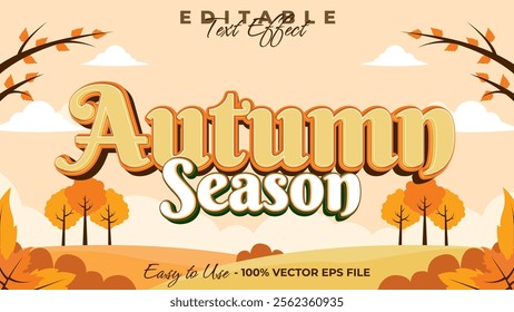 Autumn season text effect, autumn festival graphic style editable text