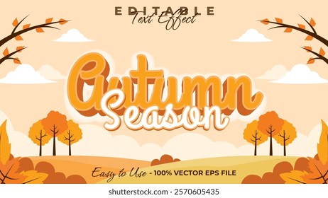 Autumn season text effect, autumn festival graphic style editable text