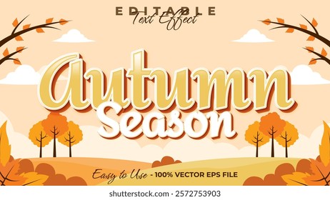 Autumn season text effect, autumn festival graphic style editable text