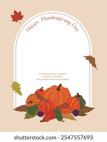 Autumn season Thanksgiving concept card, poster and banner design. Illustration of various fallen leaves and fig, pumpkins.