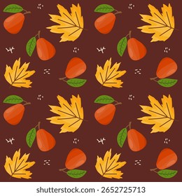 Autumn season theme for seamless pattern