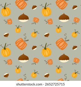 Autumn season theme for seamless pattern
