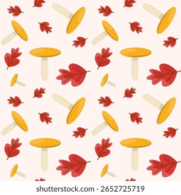 Autumn season theme for seamless pattern