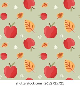 Autumn season theme for seamless pattern