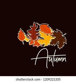 Autumn season typography with creative design vector