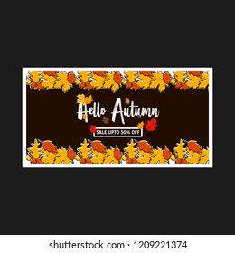 Autumn season typography with creative design and dark background