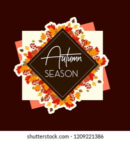 Autumn season typography with creative design vector