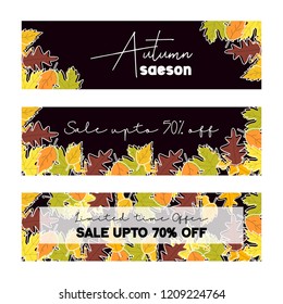 Autumn season typography with creative design vector
