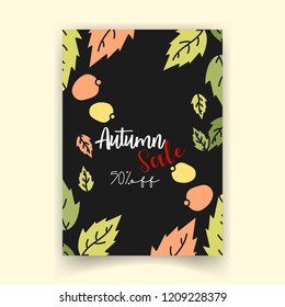 Autumn season typography with creative design vector