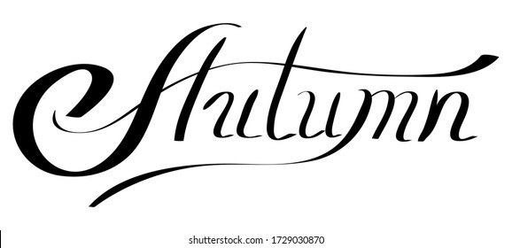 Herbst. Jahreszeit. Vector Creative Design. Doodle Lettering für dekorative Gestaltung. Vintage Brush Script Moderne Schriftart.