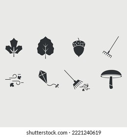 autumn season vector icon set halloween thanks giving