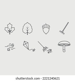 autumn season vector icon set halloween thanks giving