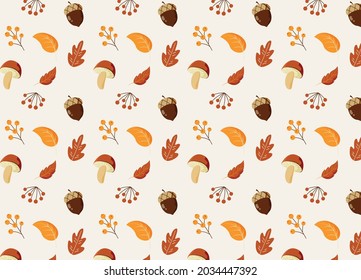 Autumn season wallpaper with cartoon elements