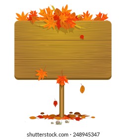 Autumn season wood board