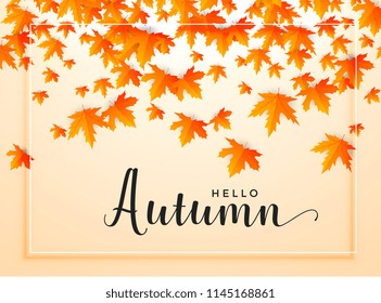 autumn seasonal background with falling leaves