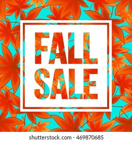 Autumn seasonal banner design. Fall leaf. Vector illustration