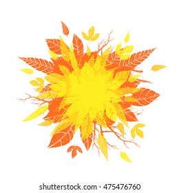 Autumn seasonal banner or poster design. Fall leaf. Vector illustration.