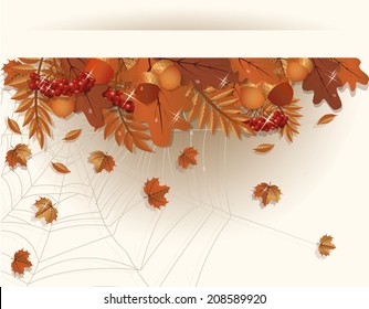 Autumn seasonal banner, vector illustration