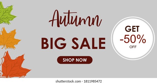Autumn seasonal big sale, special offer concepts. seasonal background for advertising	