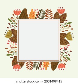 autumn seasonal frame with falling leaves