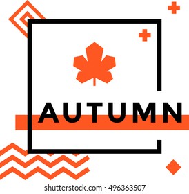 Autumn seasonal sale banner design. Fall leaf. Vector illustration 