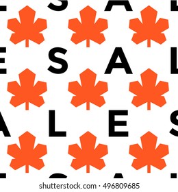 Autumn seasonal sale banner design. Fall leaf. Vector illustration