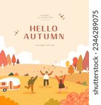 autumn sentimental frame illustration. Web-Banner