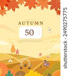 autumn sentimental frame illustration. Web-Banner
