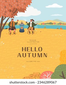 autumn sentimental frame illustration. Web-Banner