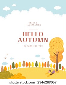 autumn sentimental frame illustration. Web-Banner