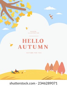 autumn sentimental frame illustration. Web-Banner