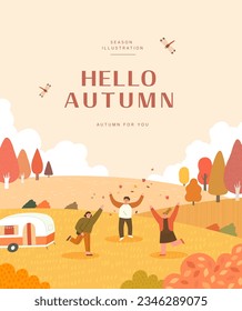 autumn sentimental frame illustration. Web-Banner svg