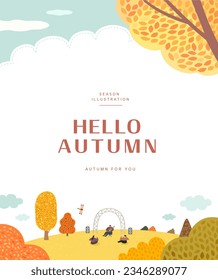 autumn sentimental frame illustration. Web-Banner