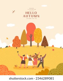autumn sentimental frame illustration. Web-Banner