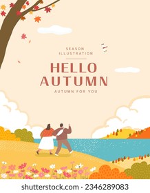 autumn sentimental frame illustration. Web-Banner