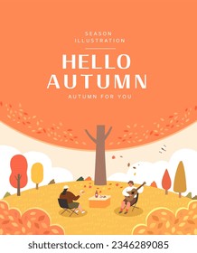 autumn sentimental frame illustration. Web-Banner