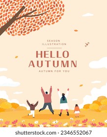 autumn sentimental frame illustration. Web-Banner