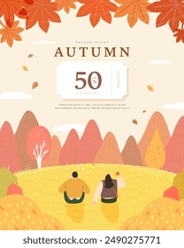 Herbst Sentimental Frame Illustration. Web-Banner
