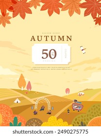 autumn sentimental frame illustration. Web-Banner
