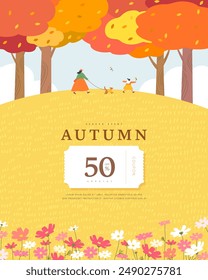 Herbst Sentimental Frame Illustration. Web-Banner
