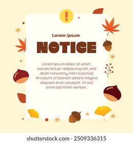 Autumn sentimental frame Vector illustration