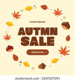 Autumn sentimental frame Vector illustration