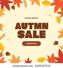 Autumn sentimental frame Vector illustration