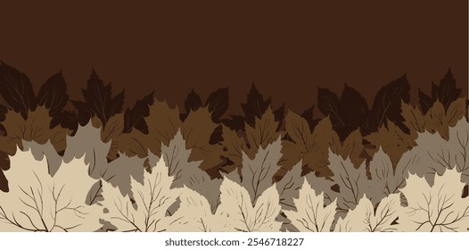 Autumn serene vector background with leaves