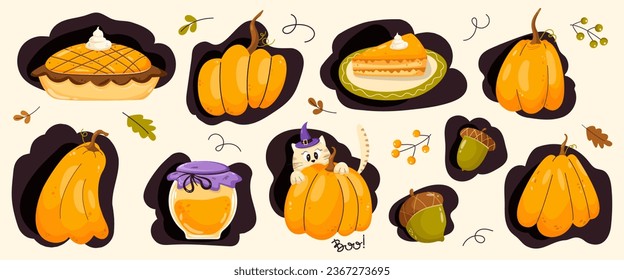 Autumn set  Cartoon