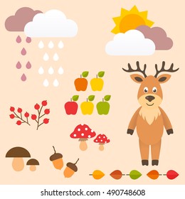 autumn set with deer