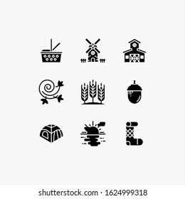 autumn set icon vector illustration