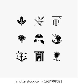 autumn set icon vector illustration