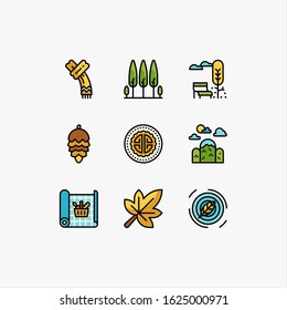 autumn set icon vector illustration