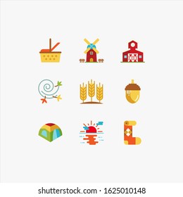 autumn set icon vector illustration